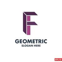 diseño de logotipo geométrico con tipografía y vector de fondo claro