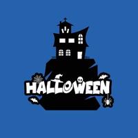 diseño de halloween con tipografía y fondo claro vector ilustración vectorial