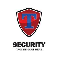 Alphabetical security logo design with creative typography vector