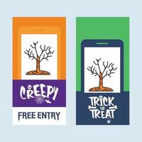 Happy Halloween invitation design with tree vector