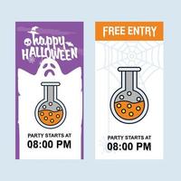 Happy Halloween invitation design with drink vector