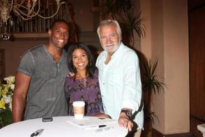 LOS ANGELES, AUG 14 - Lawrence Saint-Victor, Karla Mosley, John McCook at the Bold and Beautiful Fan Event Friday at the CBS Television City on August 14, 2015 in Los Angeles, CA photo