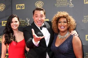 LOS ANGELES, APR 26 - Katie Lee, Jeff Morrow, Sunny Anderson at the 2015 Daytime Emmy Awards at the Warner Brothers Studio Lot on April 26, 2015 in Burbank, CA photo
