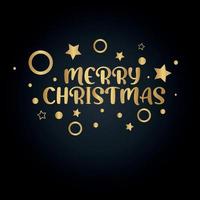 Merry Christmas on a dark background with gold vector