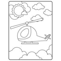 Libro para colorear de aviones para niños. vector