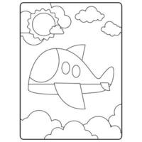 Airplane Coloring Book Pages For Kids vector