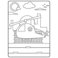 Airplane Coloring Book Pages For Kids vector