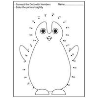 Cute Animals Dot To Dot Activity Pages For Kids vector