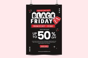 Black Friday sale poster or flyer design template vector