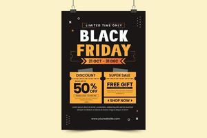 Black Friday sale poster or flyer design template vector