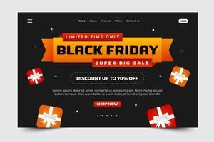 Black Friday Sale Landing Page Design Template vector