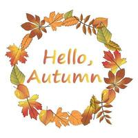 Hello autumn.Autumn background with yellow and Golden leaves.The concept of the autumn mood.Theme of the autumn season.Vector illustration. vector