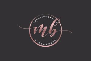 Initial MB handwriting logo with circle template vector signature, wedding, fashion, floral and botanical with creative template.