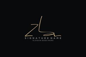 Initial ZL Letter Signature Logo Template elegant design logo Sign Symbol template vector icon