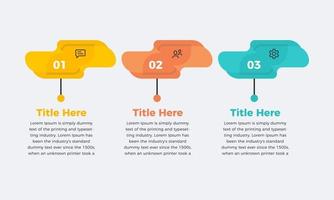 diseño creativo de plantillas infográficas de negocios con tres o 3 pasos para la presentación, diseño moderno de plantillas vectoriales infográficas mínimas vector