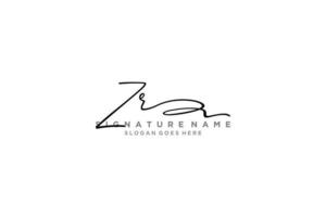 plantilla de logotipo de firma de letra zr inicial diseño elegante logotipo signo símbolo plantilla vector icono