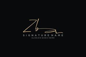 Initial ZB Letter Signature Logo Template elegant design logo Sign Symbol template vector icon