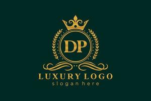 Initial DP Letter Royal Luxury Logo template in vector art for Restaurant, Royalty, Boutique, Cafe, Hotel, Heraldic, Jewelry, Fashion and other vector illustration.