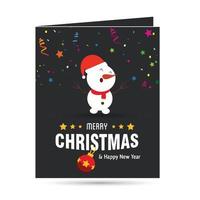 Merry Christmas card with dark background with creative design and typography vector