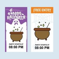 Happy Halloween invitation design with pot vector