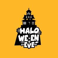 diseño de halloween con tipografía y fondo claro vector ilustración vectorial