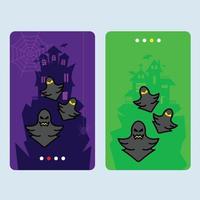 Happy Halloween invitation design with ghost vector