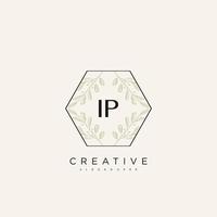 IP Initial Letter Flower Logo Template Vector premium vector art