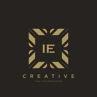 IE initial letter luxury ornament monogram logo template vector