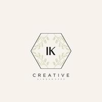 IK Initial Letter Flower Logo Template Vector premium vector art