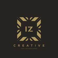 IZ initial letter luxury ornament monogram logo template vector