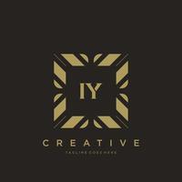 IY initial letter luxury ornament monogram logo template vector