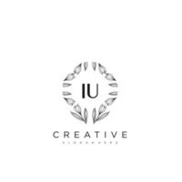 IU Initial Letter Flower Logo Template Vector premium vector art