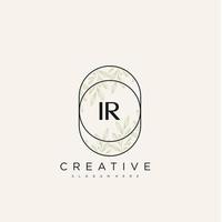 IR Initial Letter Flower Logo Template Vector premium vector art