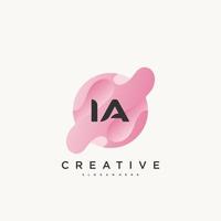 IA Initial Letter Colorful logo icon design template elements Vector