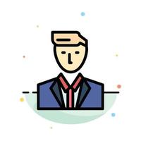 Boss Ceo Head Leader Mr Abstract Flat Color Icon Template vector