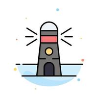 Lighthouse Building Navigation House Abstract Flat Color Icon Template vector