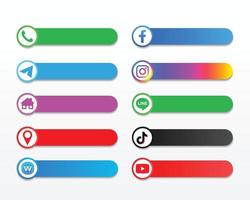 social media logo, Address and contect icon vector