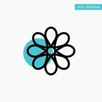 Flower Decoration Easter Flower Plant turquoise highlight circle point Vector icon