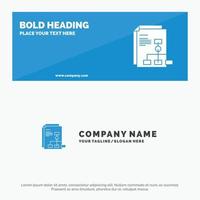 Presentation Graph Invoice Report SOlid Icon Website Banner and Business Logo Template vector