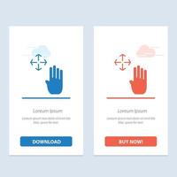 Hand Hand Cursor Up Hold  Blue and Red Download and Buy Now web Widget Card Template vector