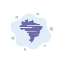 brasil mapa país icono azul sobre fondo de nube abstracta vector