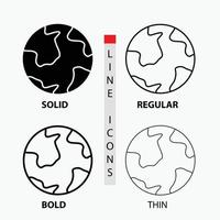 earth. globe. world. geography. discovery Icon in Thin. Regular. Bold Line and Glyph Style. Vector illustration