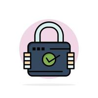 Lock Padlock Security Secure Abstract Circle Background Flat color Icon vector