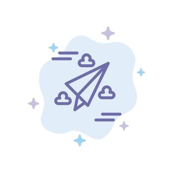 Web Design Paper Fly Blue Icon on Abstract Cloud Background vector