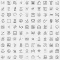 100 iconos de negocios para web y material impreso vector