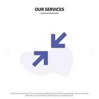 Our Services Arrows Arrow Zoom Solid Glyph Icon Web card Template vector
