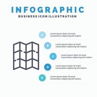 Map Location Motivation Line icon with 5 steps presentation infographics Background vector