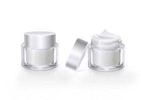 Cream jar Skin care cosmetic jar isolated on a white background photo