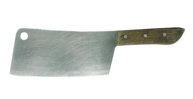 un cuchillo de cocina grande sobre un fondo blanco foto