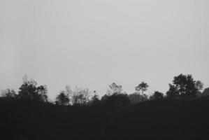 Morning view and the mountain range in the countryside photo